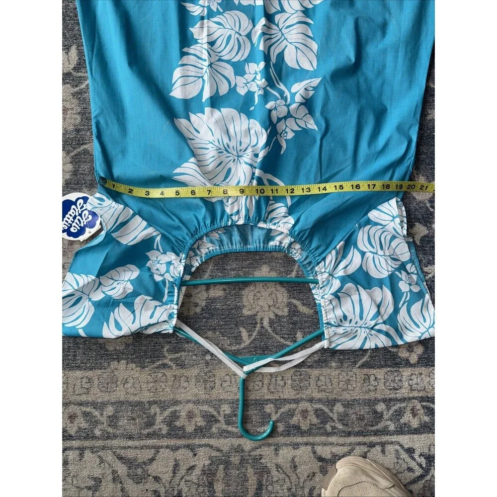 Hilo Hattie Hawaiian Tropical Dress Vintage, Size Medium Blue Long! - Picture 6 of 8